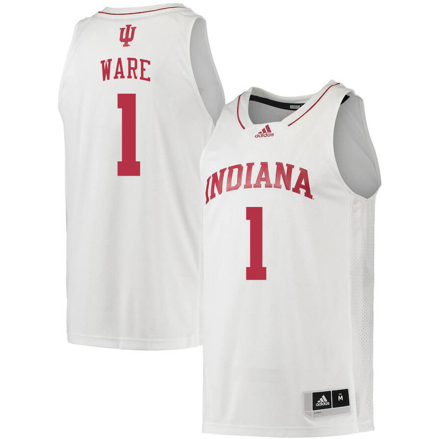 Men #1 Kel'el Ware Indiana Hoosiers College Basketball Jerseys Stitched Sale-White